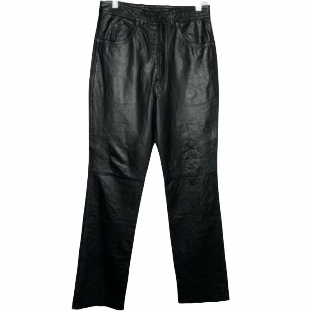New Vtg Tibor Womens Leather Pants Size 29 Black